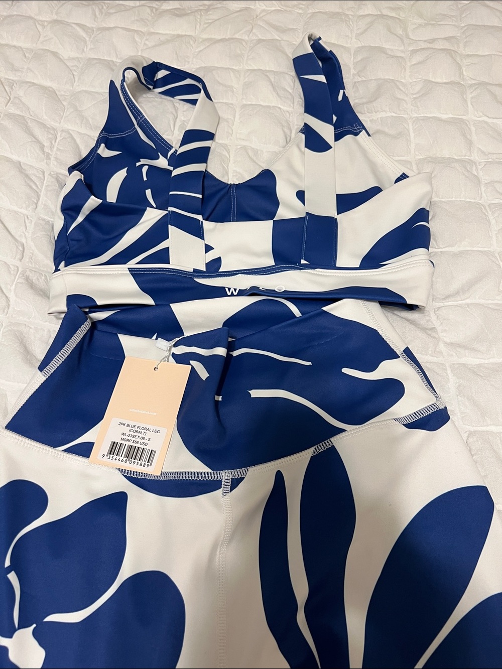Blue & White Floral Active Set - Women Intimates & Sleepwear - Picture 3 of 3